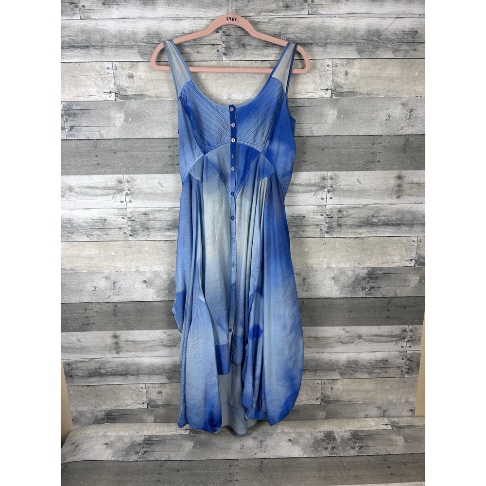 Anthropologie Women's XS Blue Button Up Sleeveless Dress